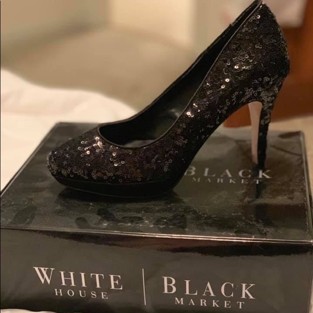 Black sequin shoes